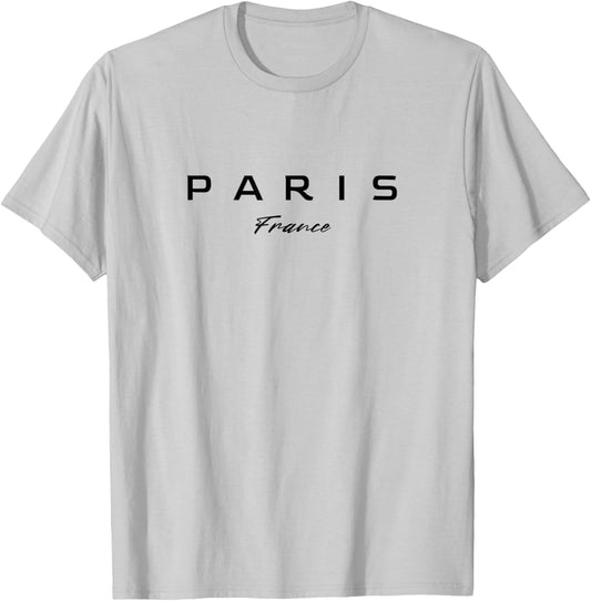 Paris France lettering, Capital-City T-Shirt - T-Shirt | Ash