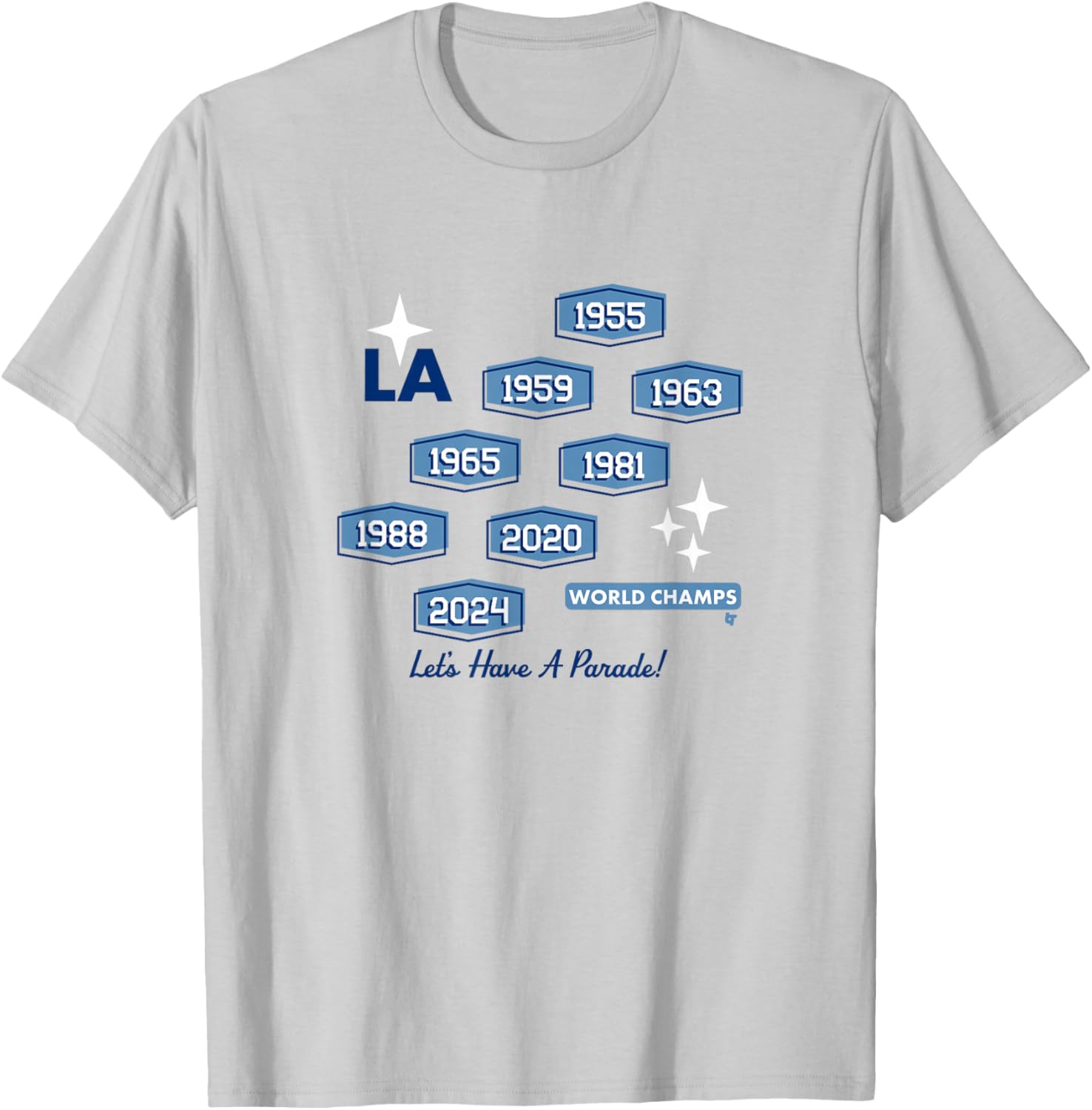 8-Time World Champs - Los Angeles Baseball T-Shirt - T-Shirt | Ash