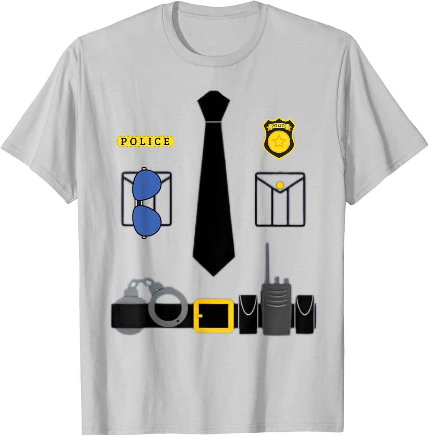 Halloween Policeman Costume Halloween Police Officer Costume T-Shirt - T-Shirt | Ash