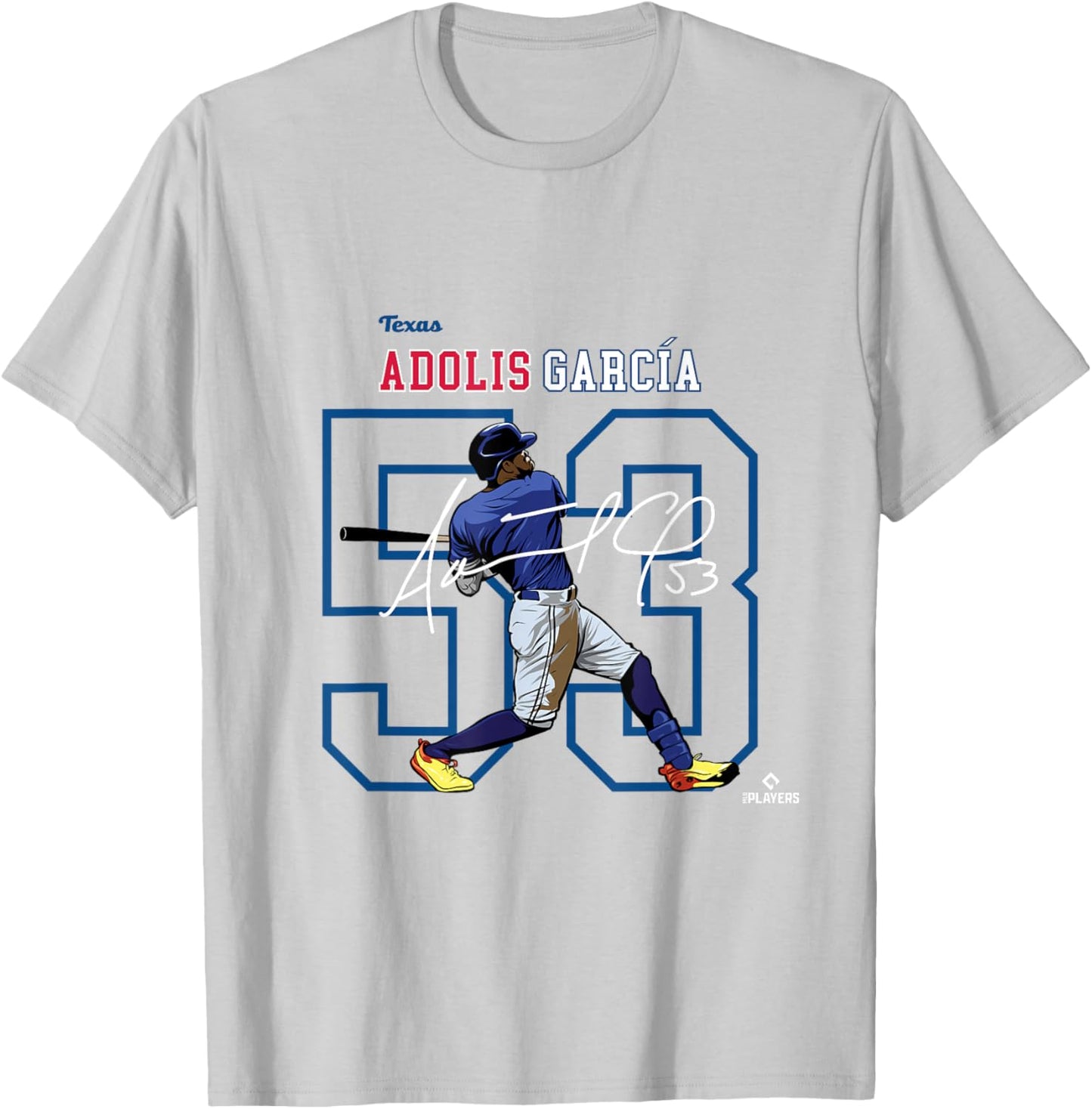 License Champs Adolis Garcia | Texas Baseball Players | MLBAGA3004 T-Shirt - T-Shirt | Ash