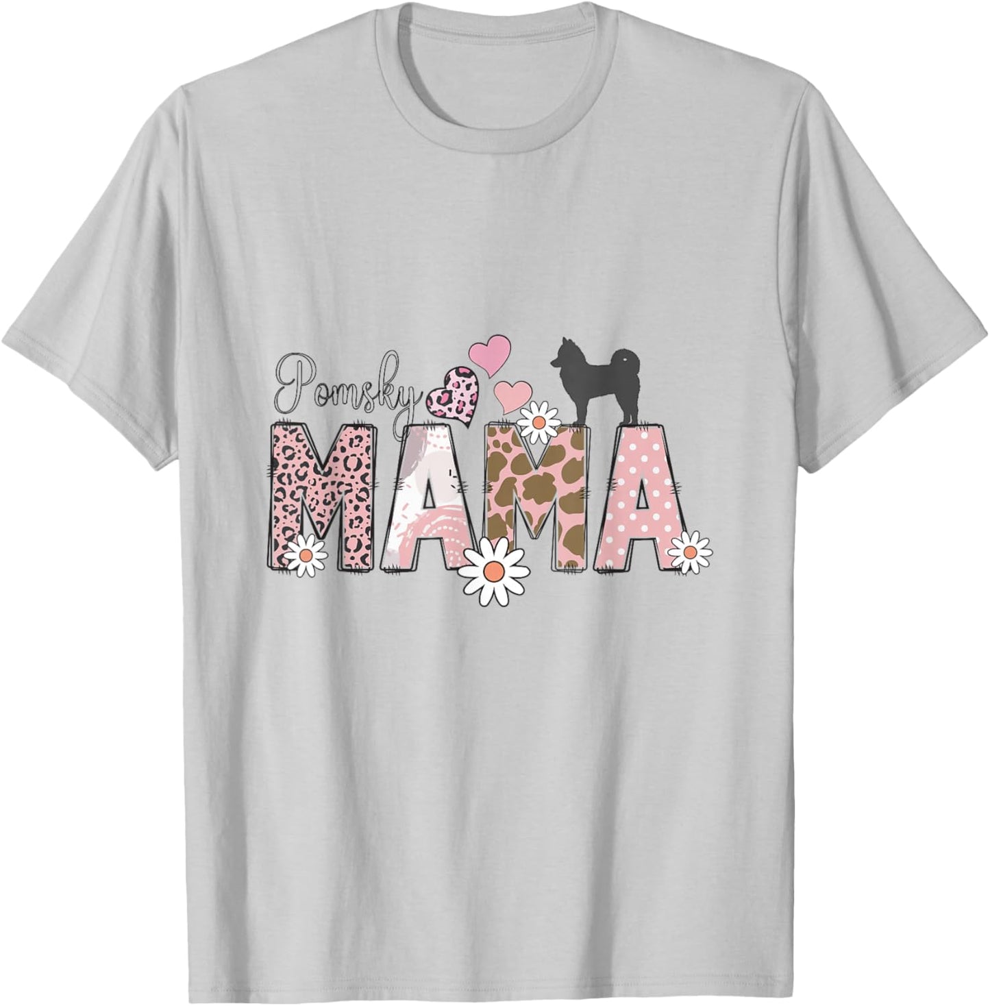 Pomsky Dog T-Shirt - T-Shirt | Ash