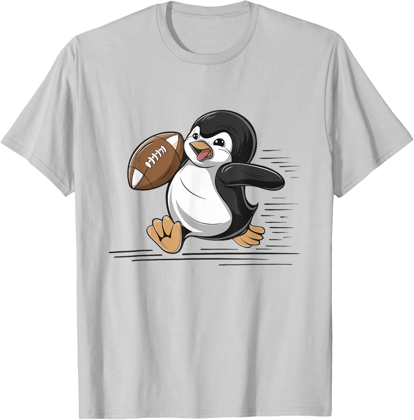 Penguin Playing Football Player Sports T-Shirt - T-Shirt | Ash