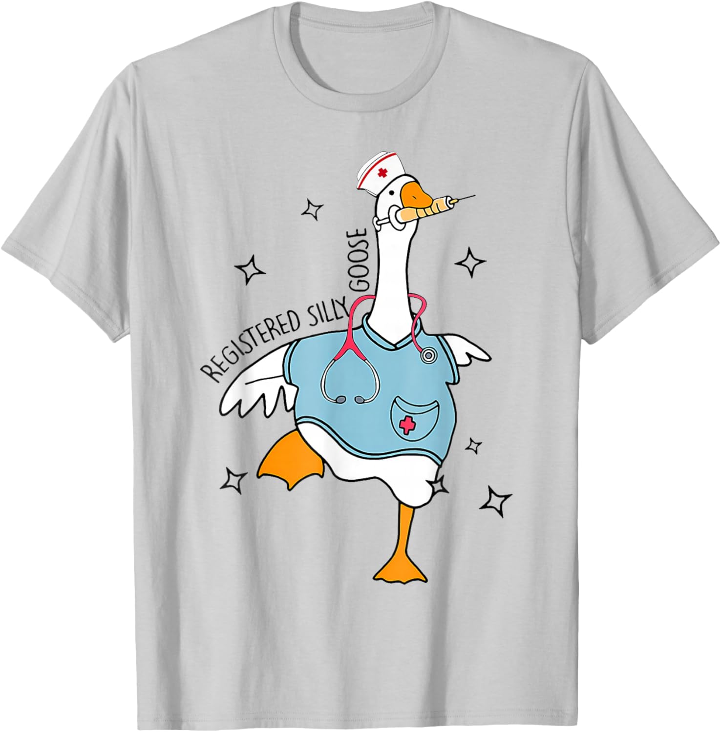 Nurse Registered Silly Goose Nursing School Nursing Rn T-Shirt - T-Shirt | Ash