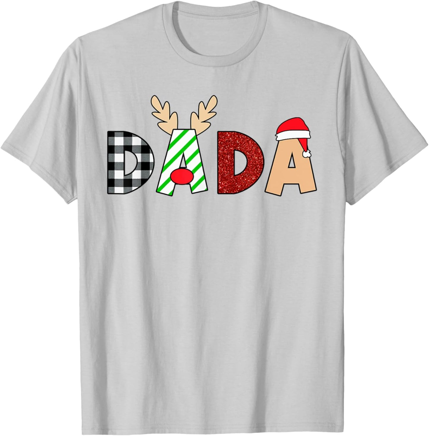 Dada Santa Christmas Family Matching Pajamas Mama Xmas T-Shirt - T-Shirt | Ash