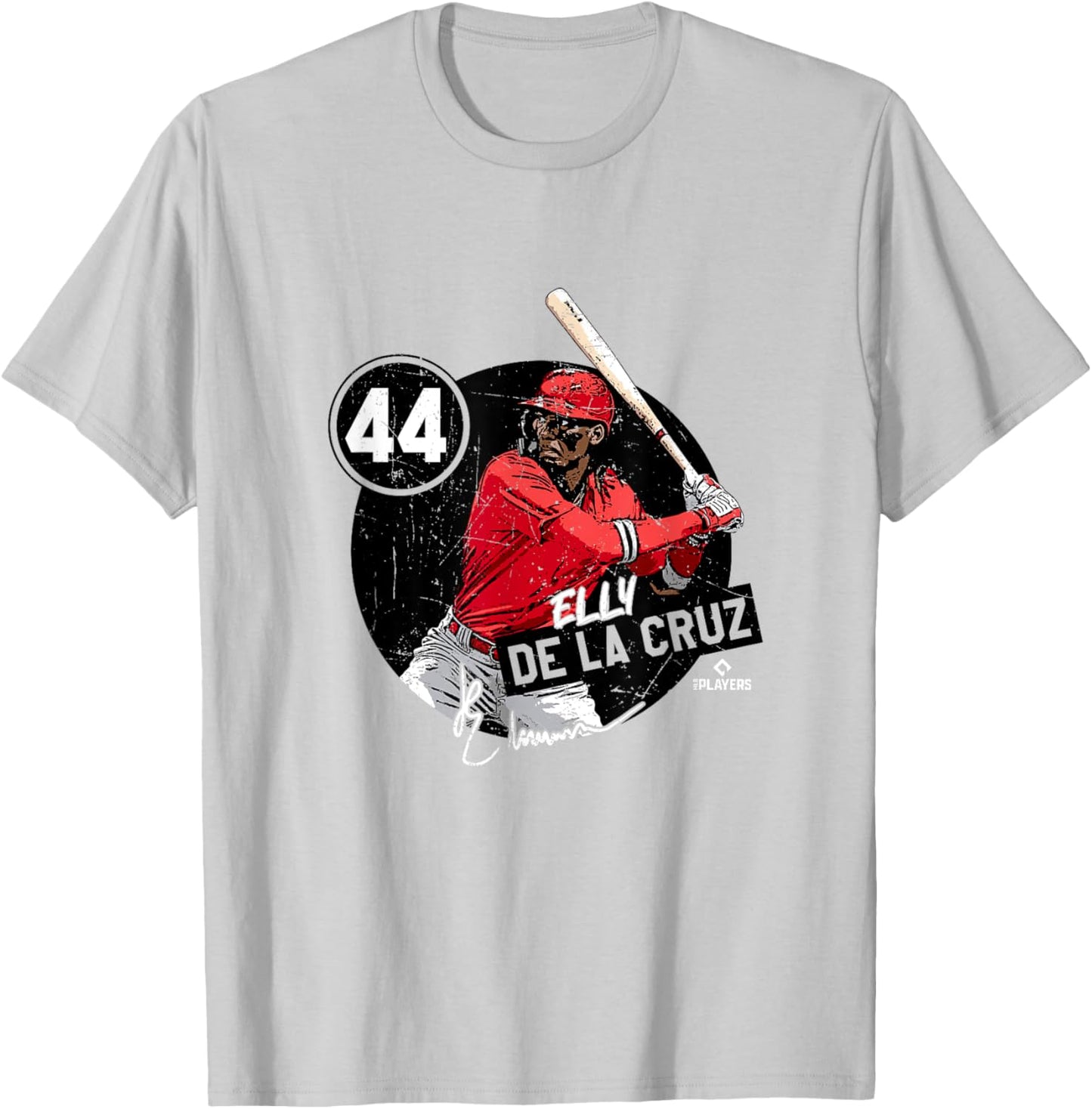 Elly De La Cruz | Cincinnati MLBPA - Red, Small, -Adult, Short Sleeve, Classic Fit, Polyester, Letter Print, Game Theme T-Shirt - T-Shirt | Ash