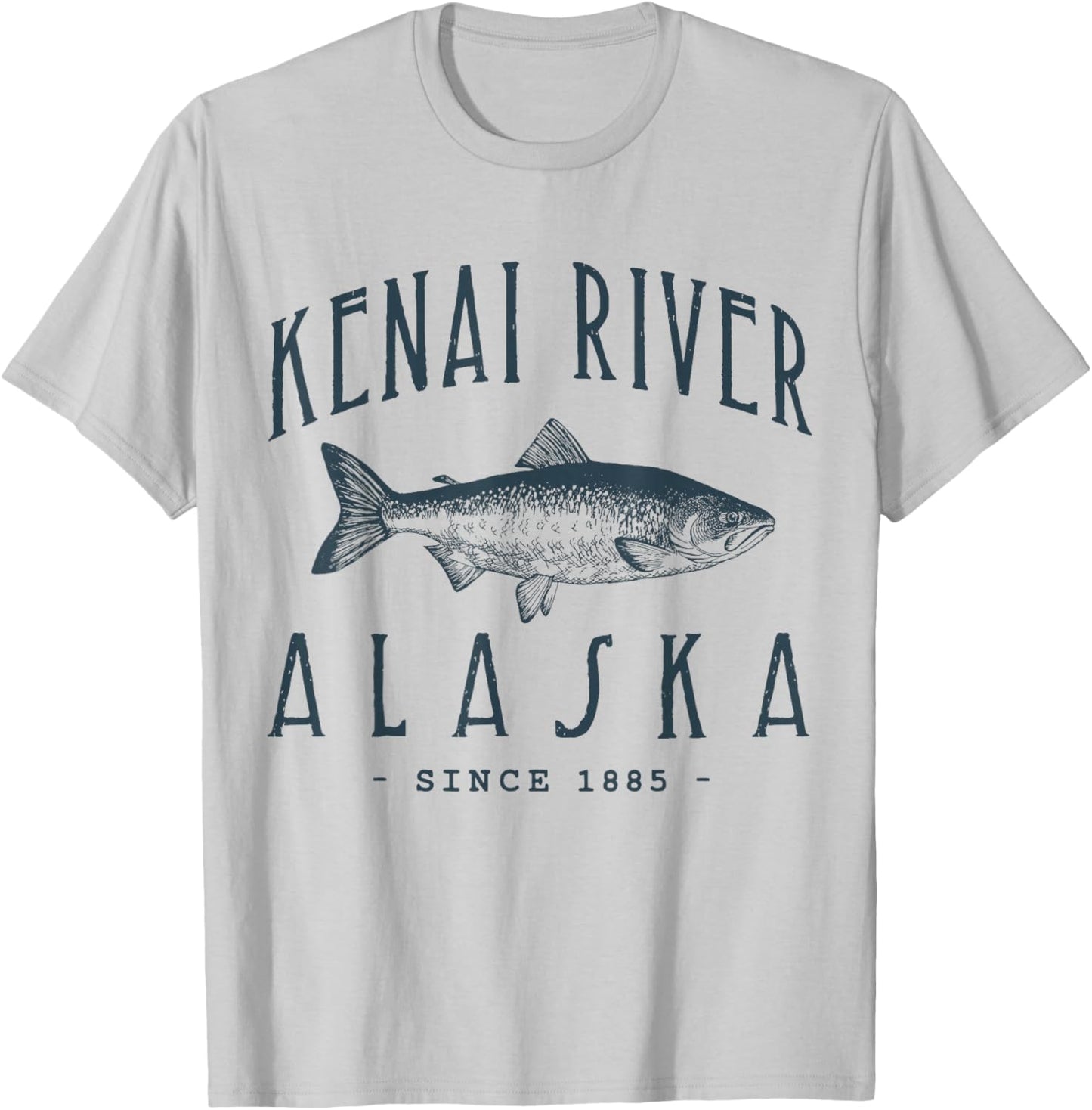 KENAI RIVER ALASKA, a Fishing Retro Design T-Shirt - T-Shirt | Ash