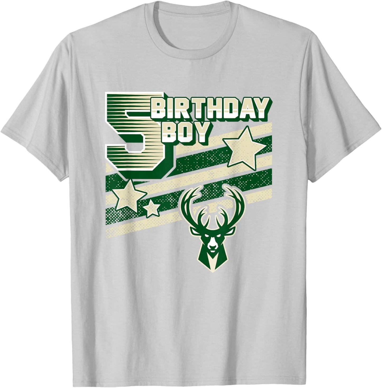 NBA Milwaukee Bucks 5th Birthday Boy T-Shirt - T-Shirt | Ash