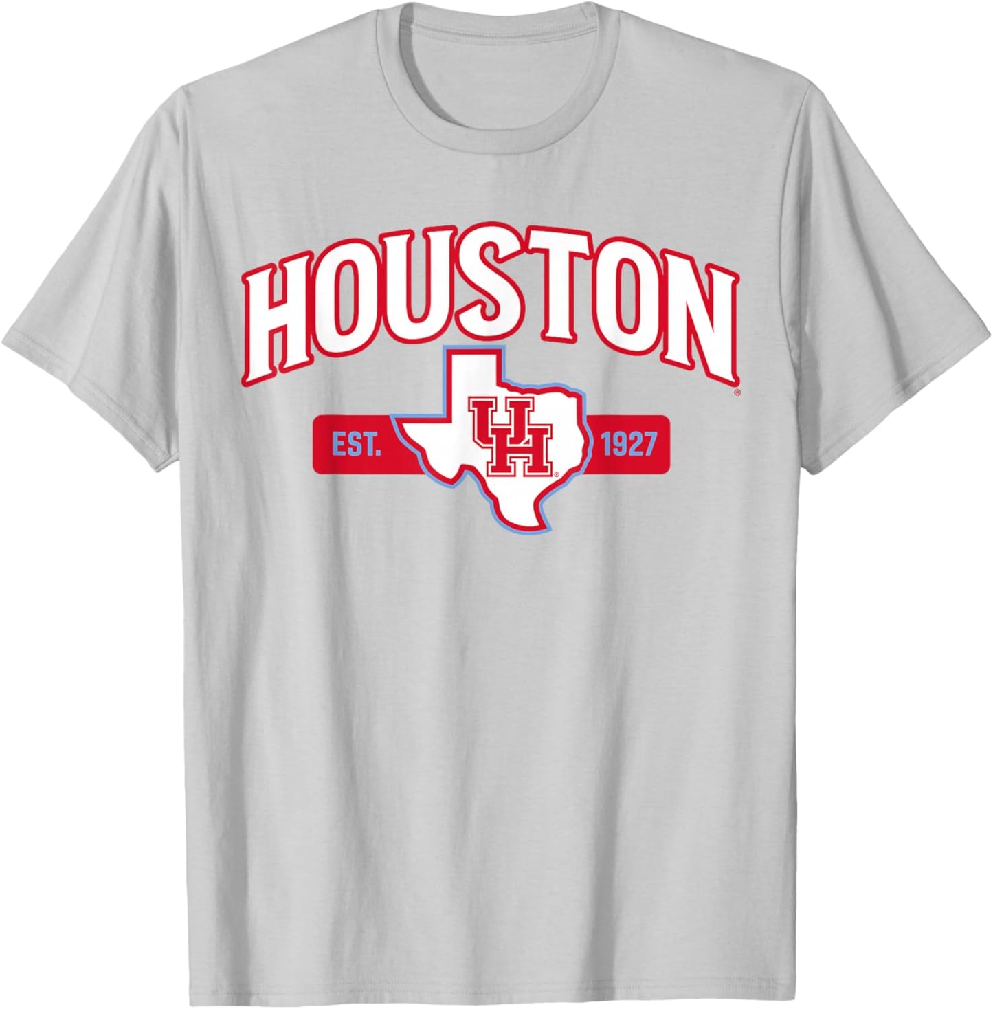 University of Houston | Houston Blue Collection State Logo T-Shirt - T-Shirt | Ash