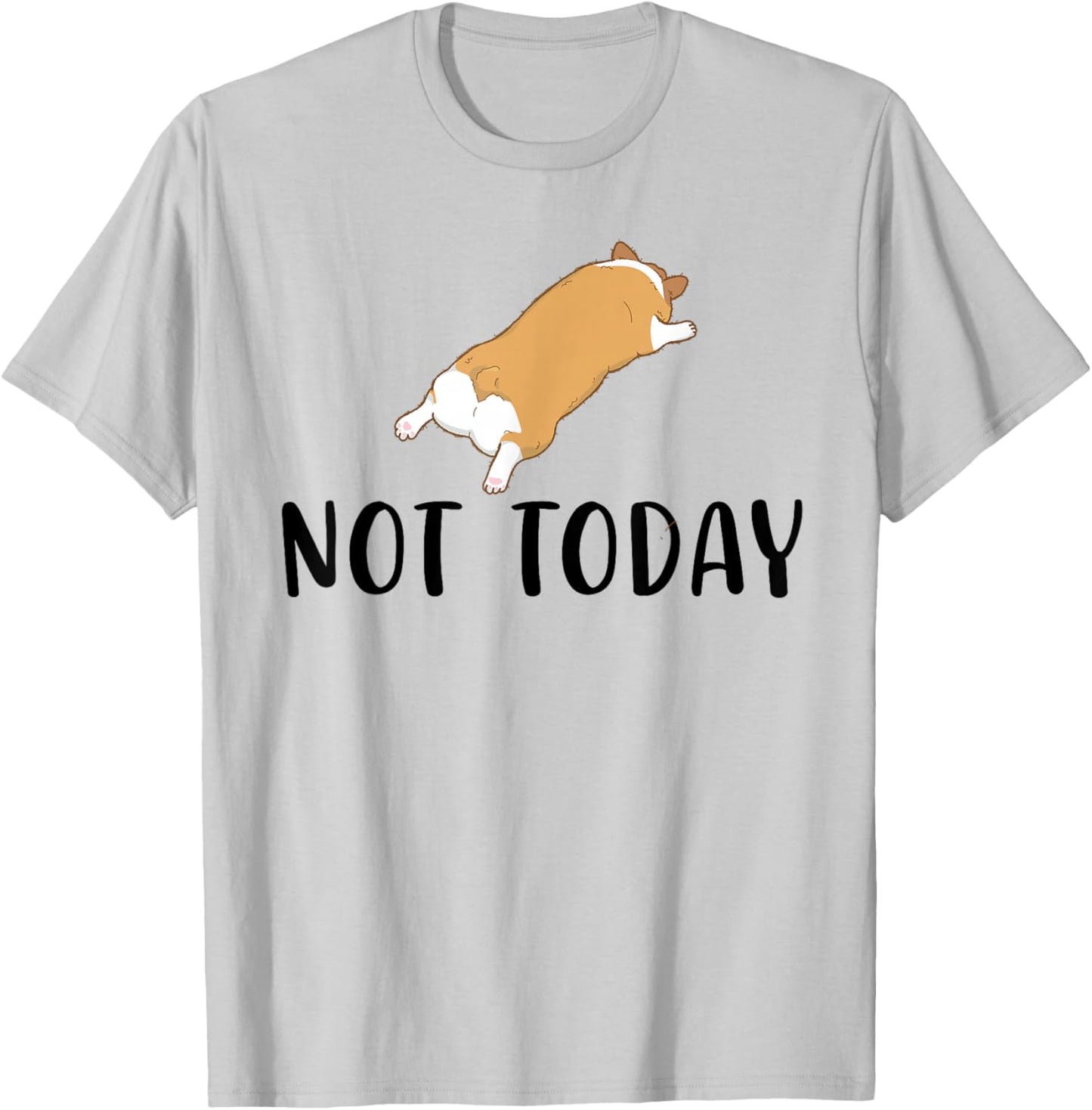 Corgi Funny Not Today Corgi Dog Lover T-Shirt - T-Shirt | Ash