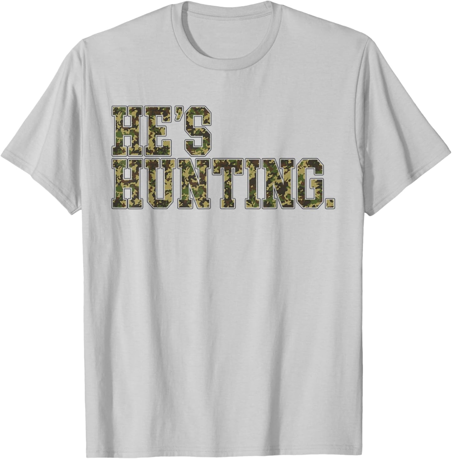 Retro He's Hunting Camo Flag Hunting Season Mom T-Shirt - T-Shirt | Ash