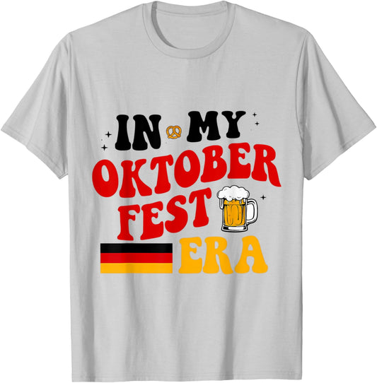 In My Oktoberfest Era Funny Retro Hippy Vintage Groovy Beer T-Shirt - T-Shirt | Ash