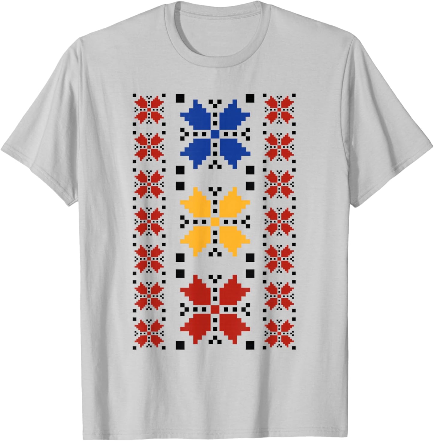 Noi Suntem Romani Traditional Romanian Folk Art Motifs T-Shirt - T-Shirt | Ash