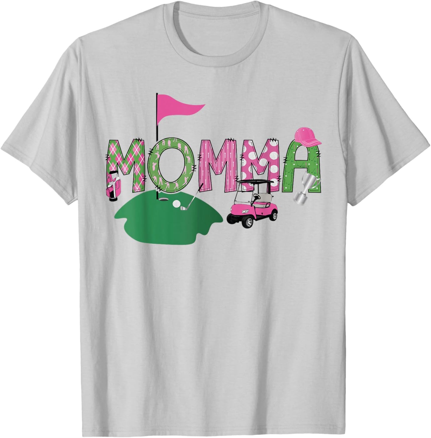 Golf Momma Hole In One Golf 1St Birthday Party T-Shirt - T-Shirt | Ash