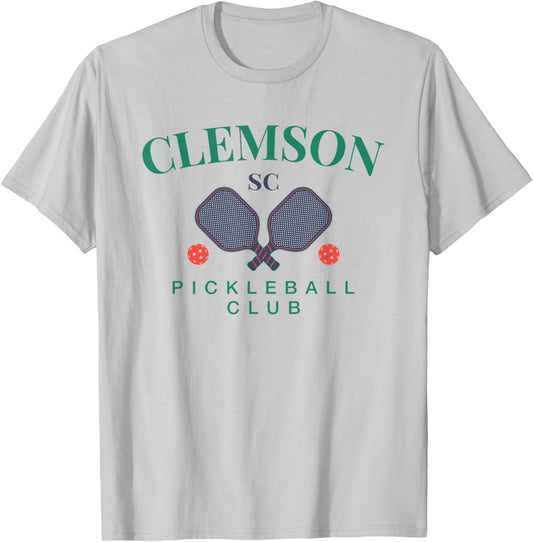 Clemson, SC Pickleball Club for Paddle Players T-Shirt - T-Shirt | Ash