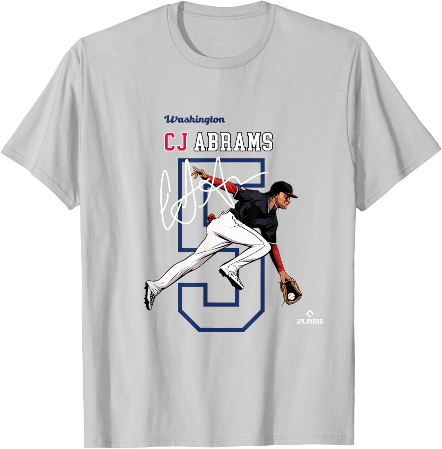 License Champs | Washington Baseball Fans | CJ Abrams MLBCJBRA3004 T-Shirt - T-Shirt | Ash