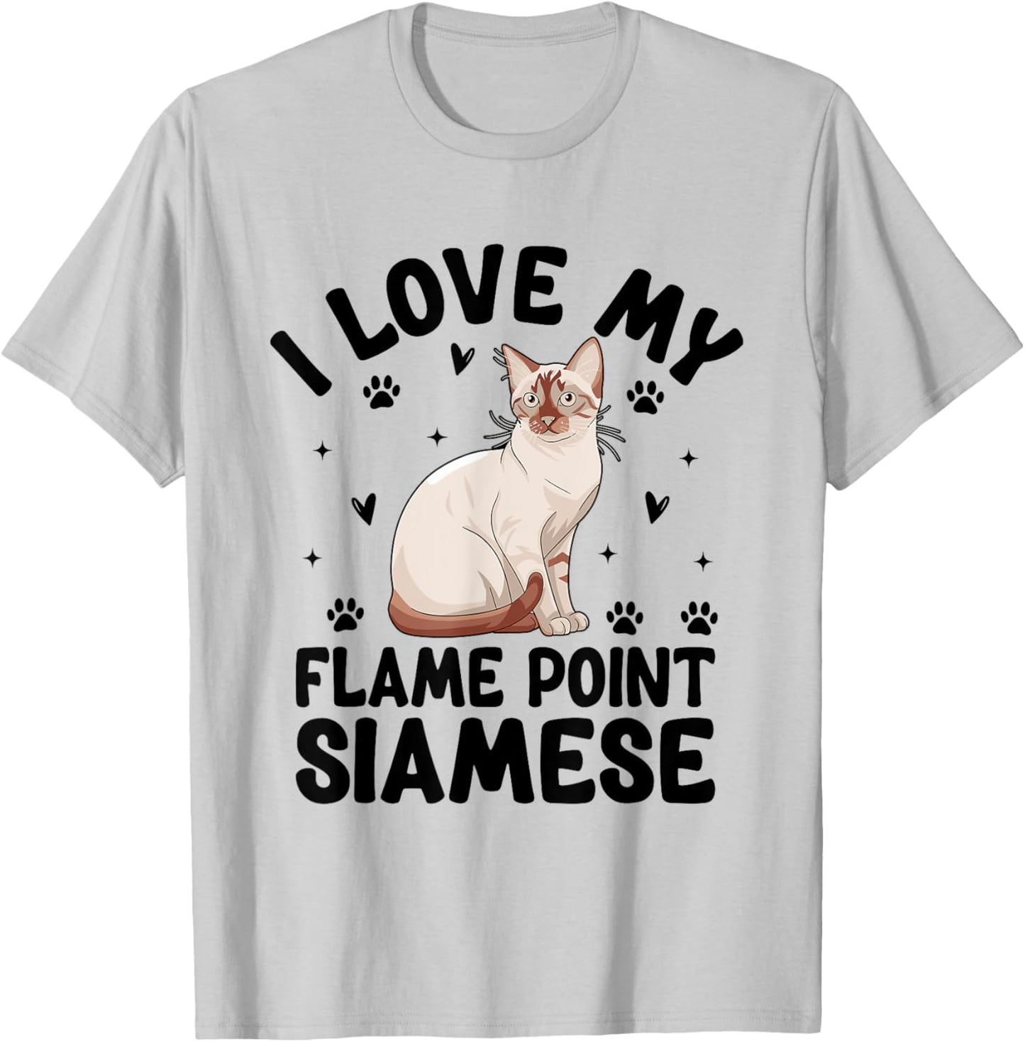 I Love My Flame Point Siamese Meezer T-Shirt - T-Shirt | Ash