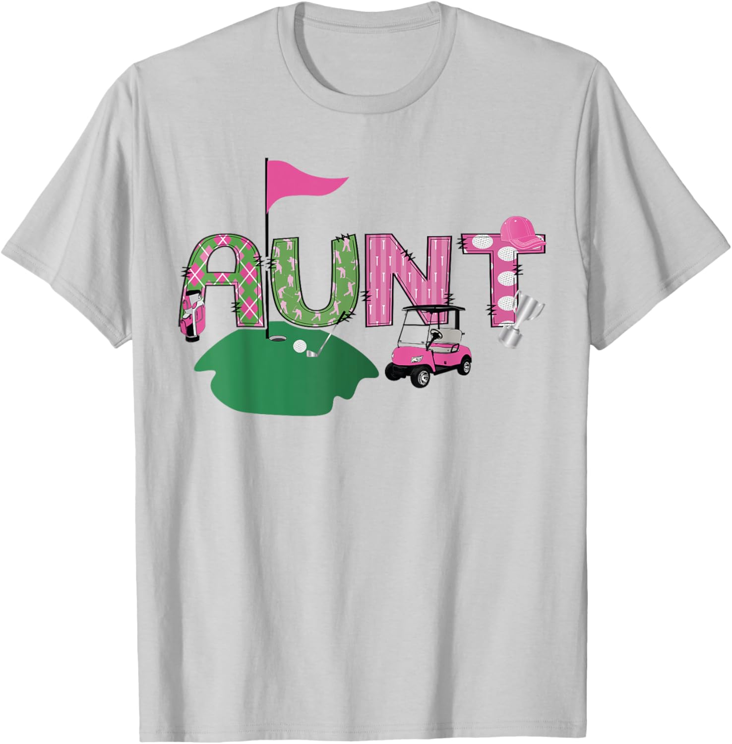 Golf Aunt Hole In One Golf 1St Birthday Party T-Shirt - T-Shirt | Ash