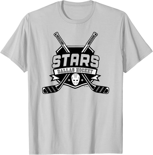 Dallas Stars Hockey Sticks Green Officially Licensed T-Shirt - T-Shirt | Ash