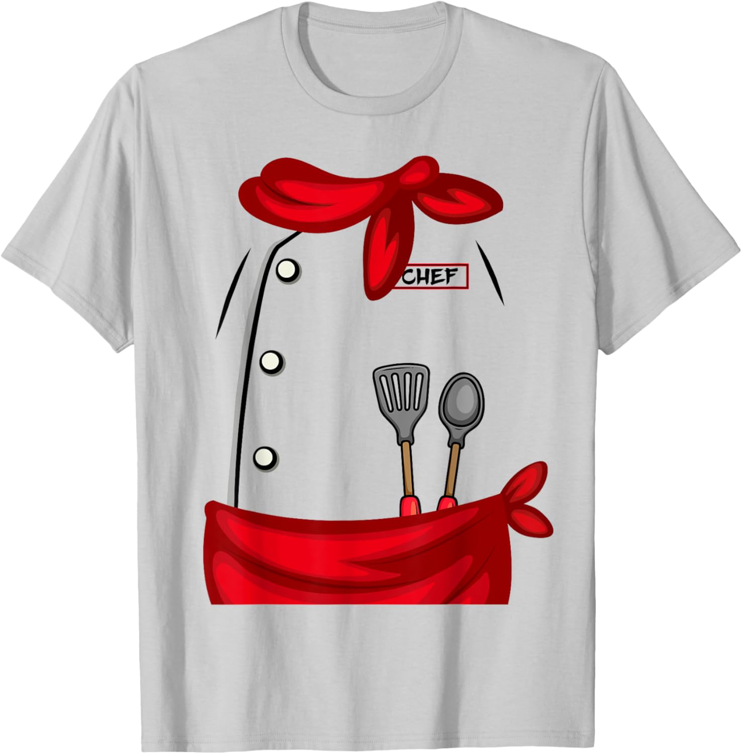 Funny Chef Uniform Cosplay DIY Costume Happy Halloween Day T-Shirt - T-Shirt | Ash