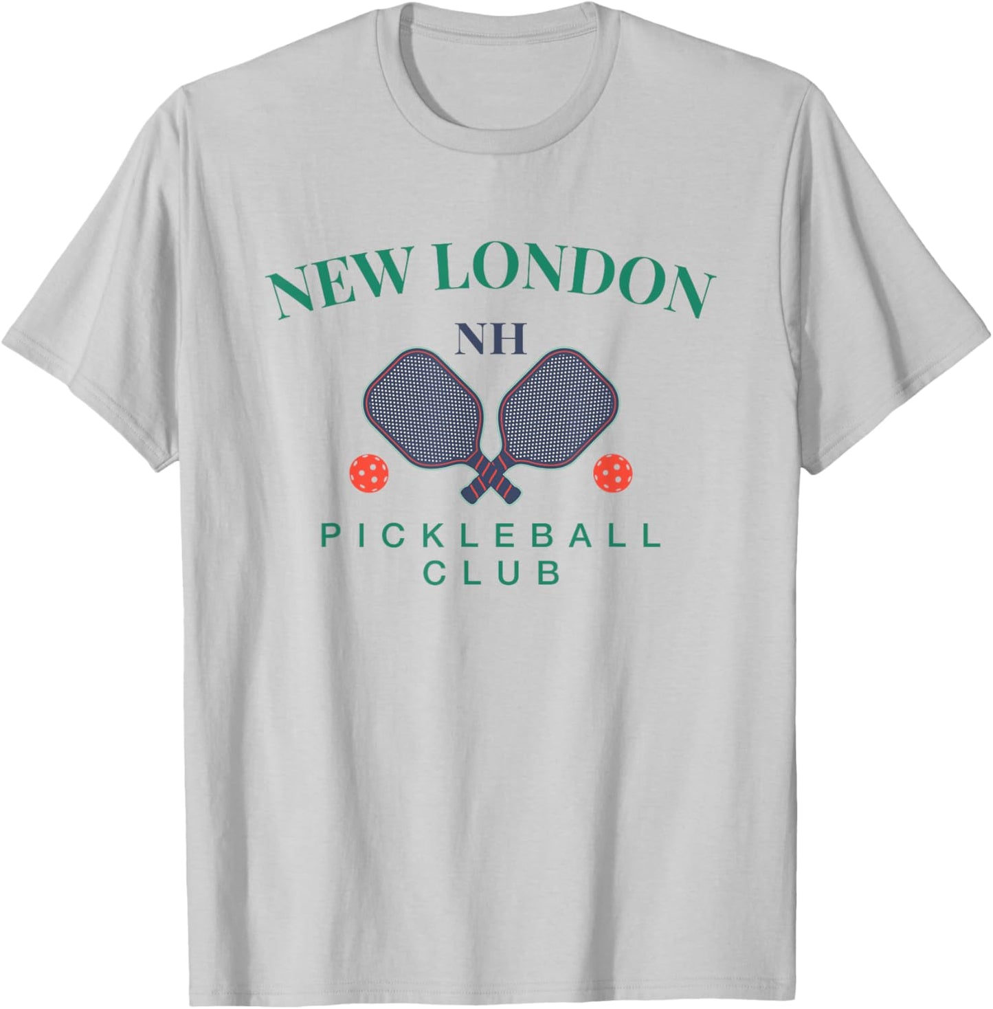 New London, NH Pickleball Club for Paddle Players T-Shirt - T-Shirt | Ash