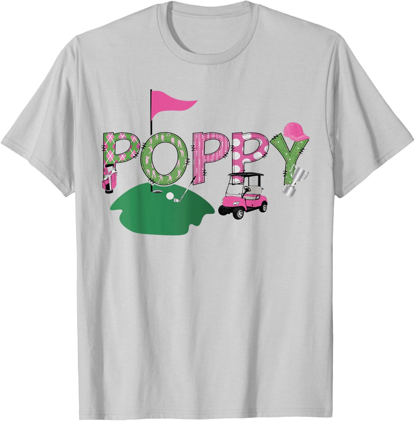 Golf Poppy Hole In One Golf 1St Birthday Party T-Shirt - T-Shirt | Ash