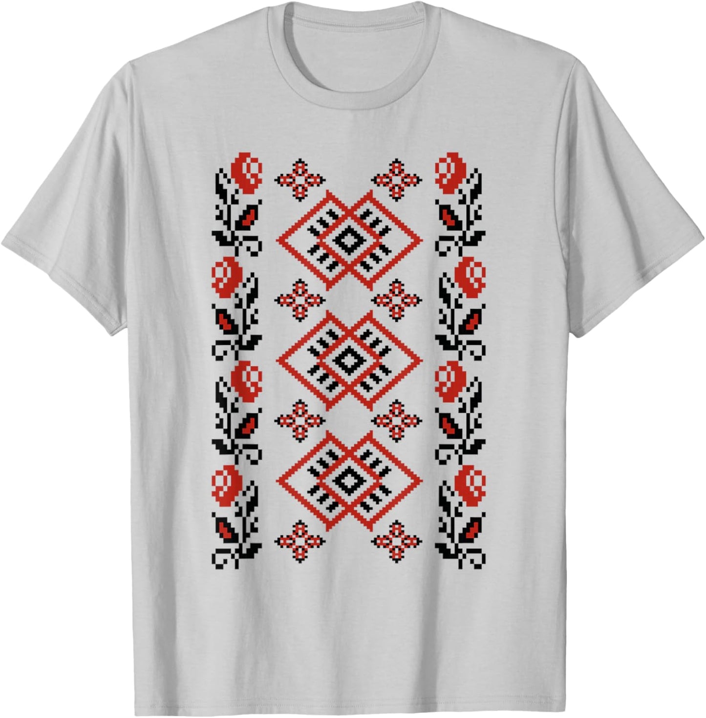 Noi Suntem Romani Traditional Romanian Folk Art Motifs T-Shirt - T-Shirt | Ash