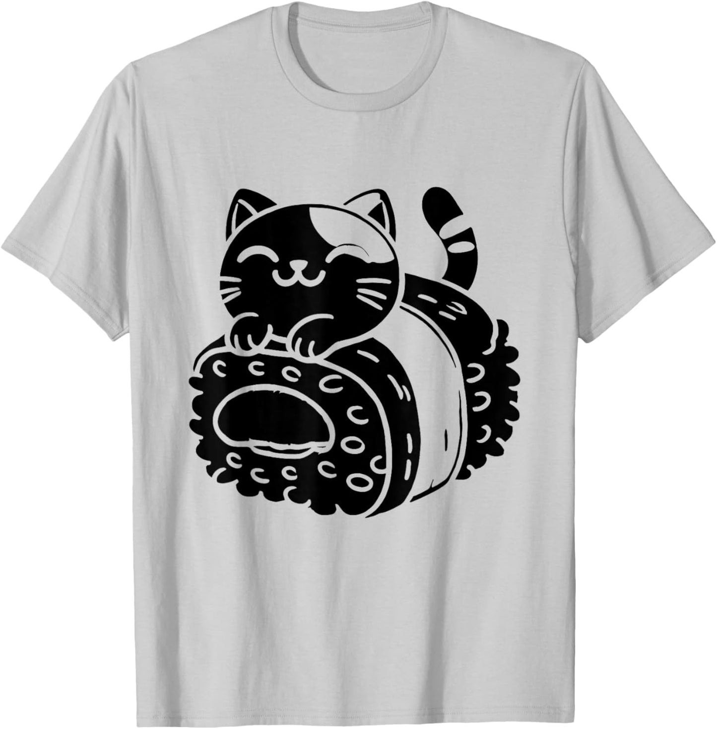 Kawaii Cat Musubi Hawaii Japanese Food Rice T-Shirt - T-Shirt | Ash