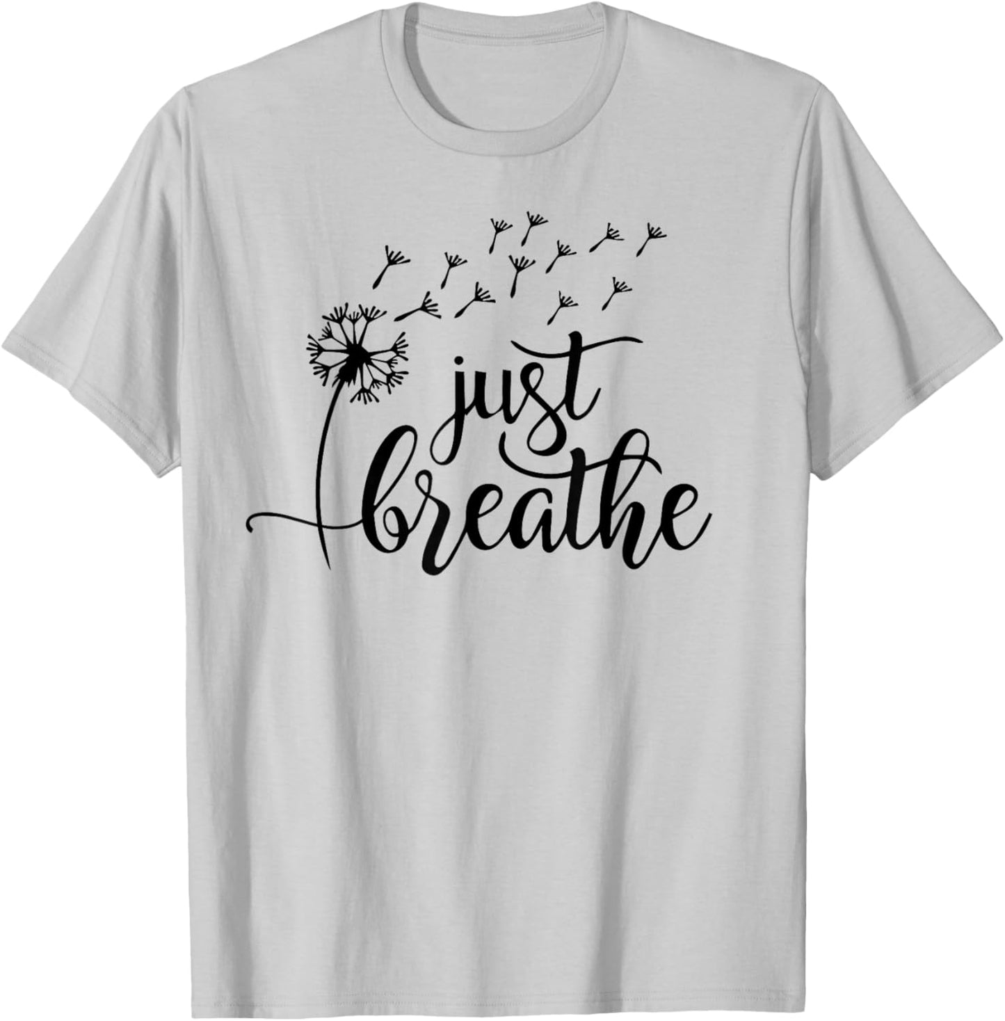 Yellow Mental Health Funny Just Breathe Mental Health T-Shirt - T-Shirt | Ash