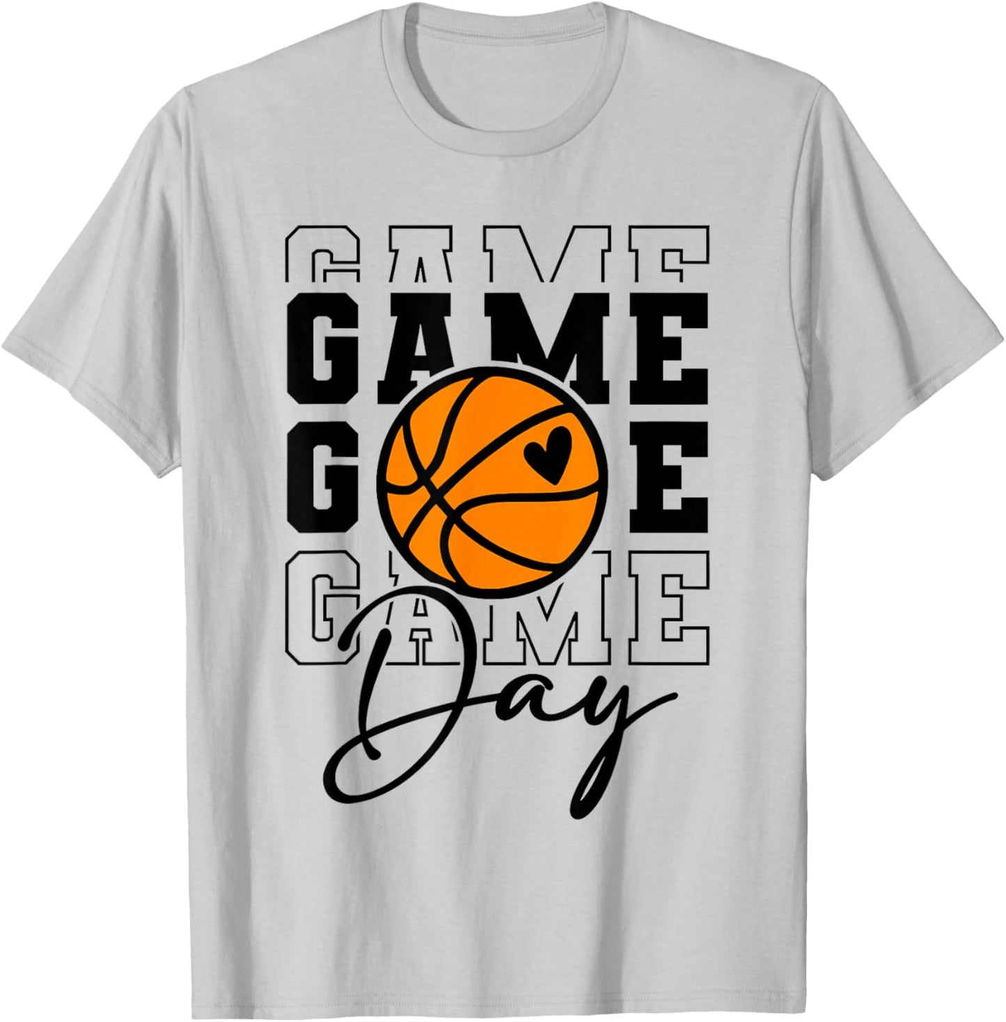 Basketball Game Day T-Shirt - T-Shirt | Ash