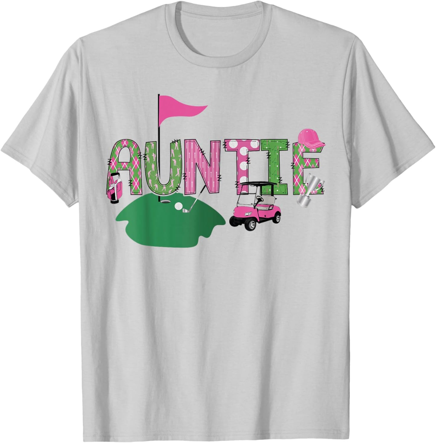 Golf Auntie Hole In One Golf 1St Birthday Party T-Shirt - T-Shirt | Ash