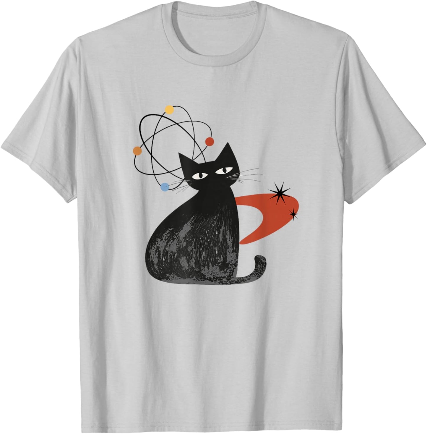 Cat Midcentury Mid Century Retro Atomic Age Space Modern T-Shirt - T-Shirt | Ash