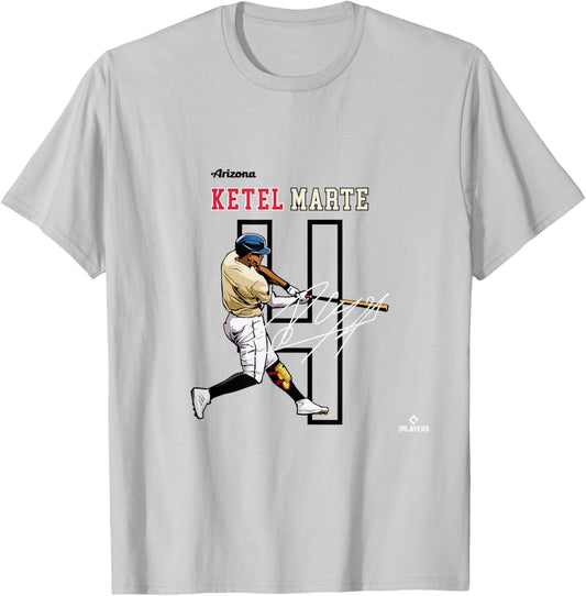 Ketel Marte | Arizona Baseball Players | MLBKM3005 T-Shirt - T-Shirt | Ash