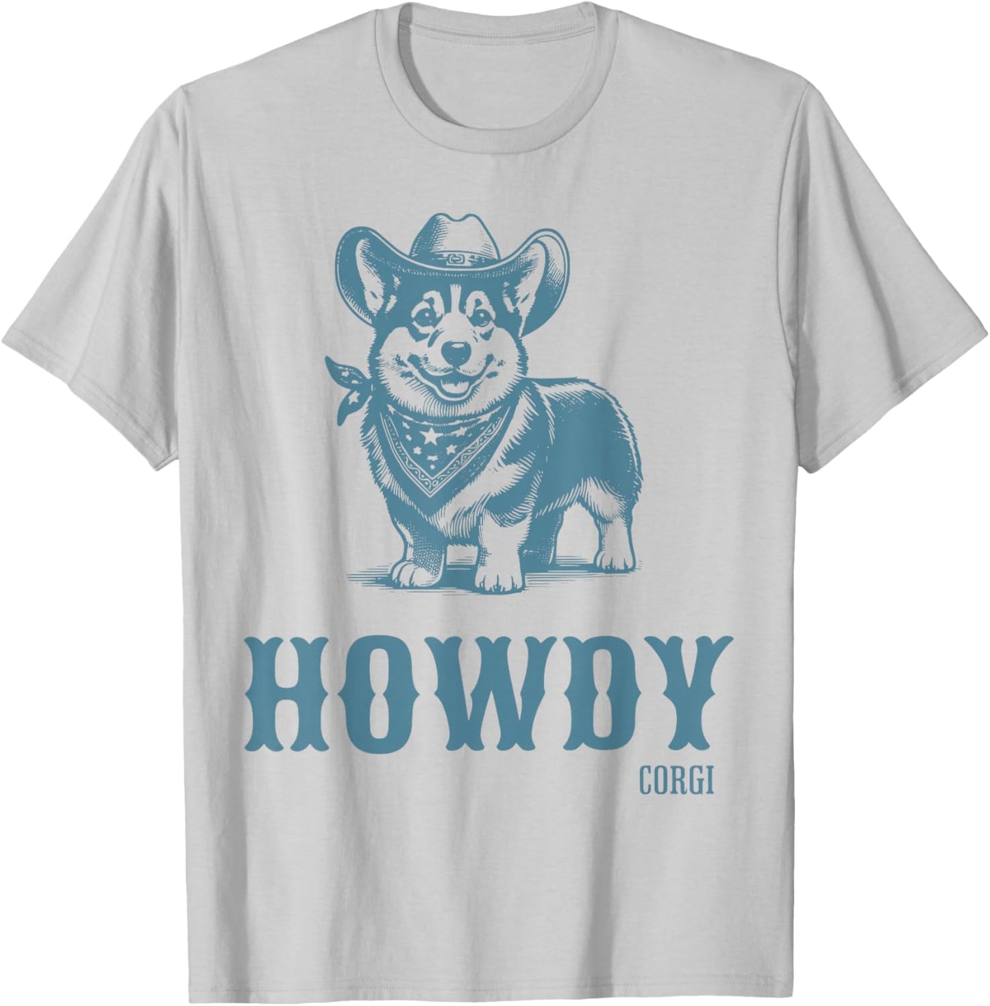 Retro Howdy Corgi Cowboy Western Country Cowboy Cowgirl T-Shirt - T-Shirt | Ash