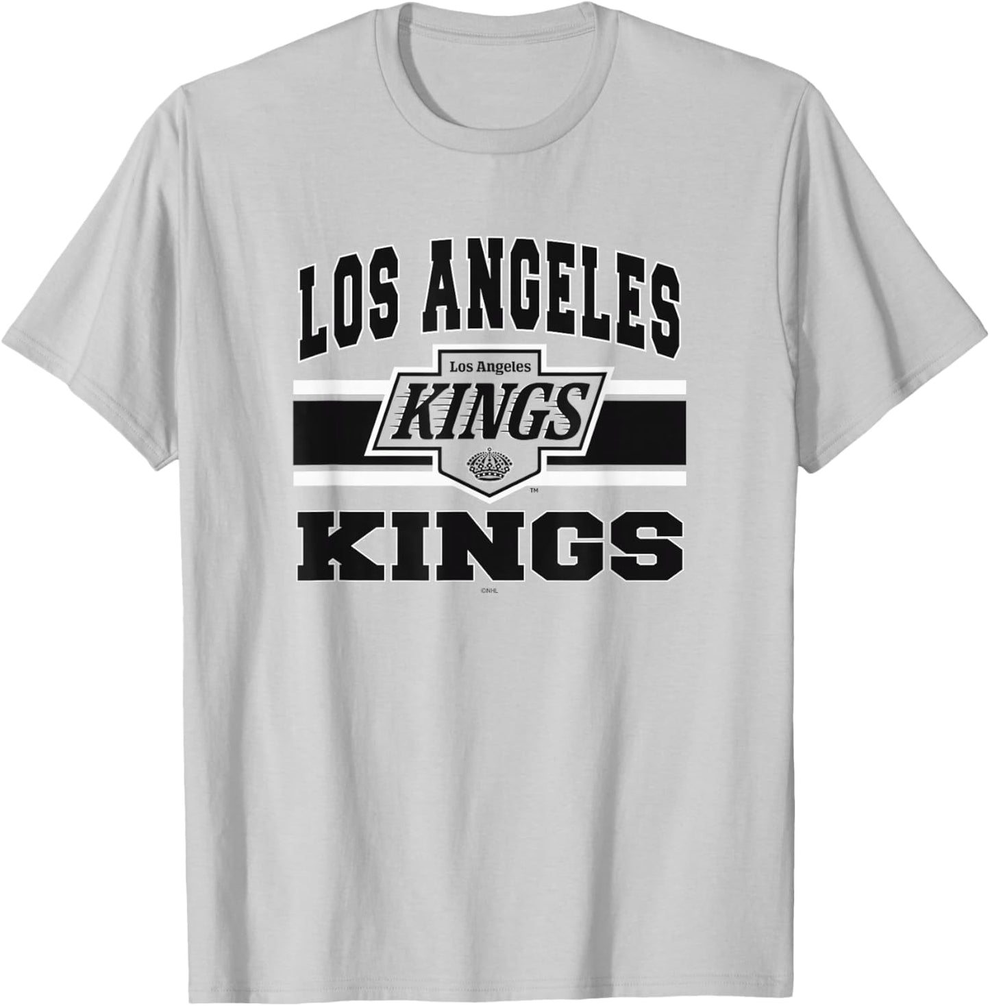 Los Angeles Kings Stripe Gray Officially Licensed T-Shirt - T-Shirt | Ash