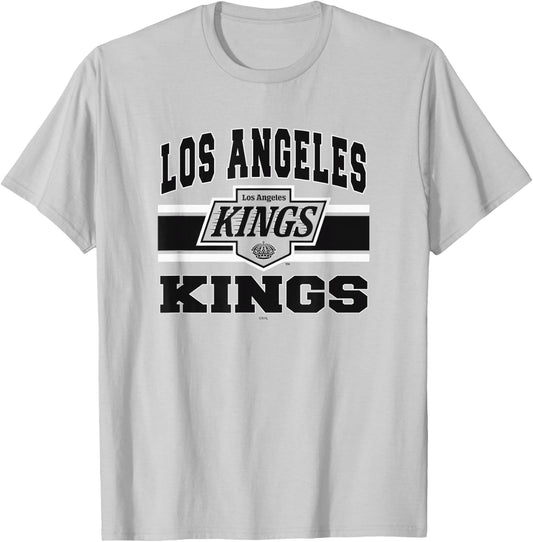 Los Angeles Kings Stripe Gray Officially Licensed T-Shirt - T-Shirt | Ash