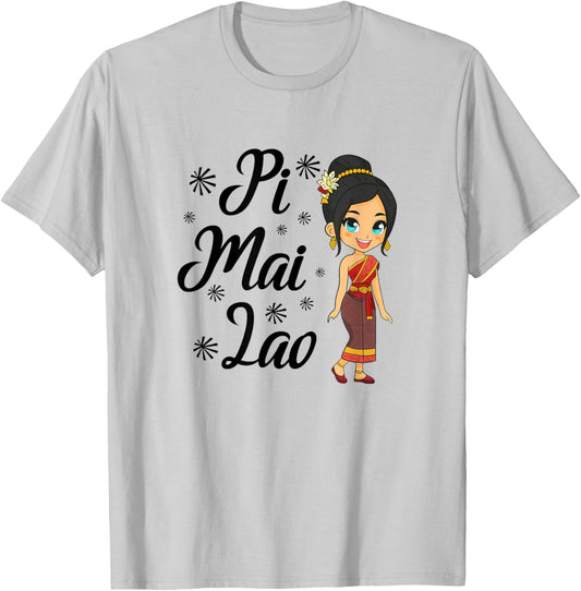 Laos Lao Laotian Happy Lao New Year Pim Mai Lao T-Shirt - T-Shirt | Ash