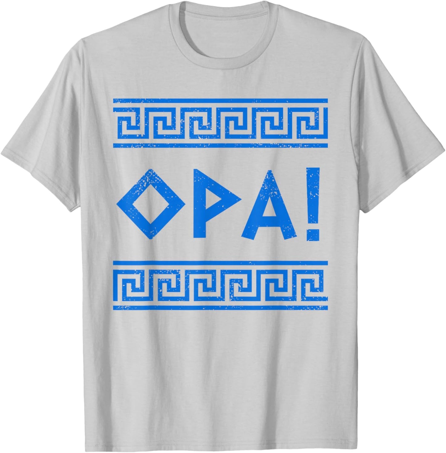 Opa Ancient Greek Pride Greek Flag Funny Greek Party Greece T-Shirt - T-Shirt | Ash