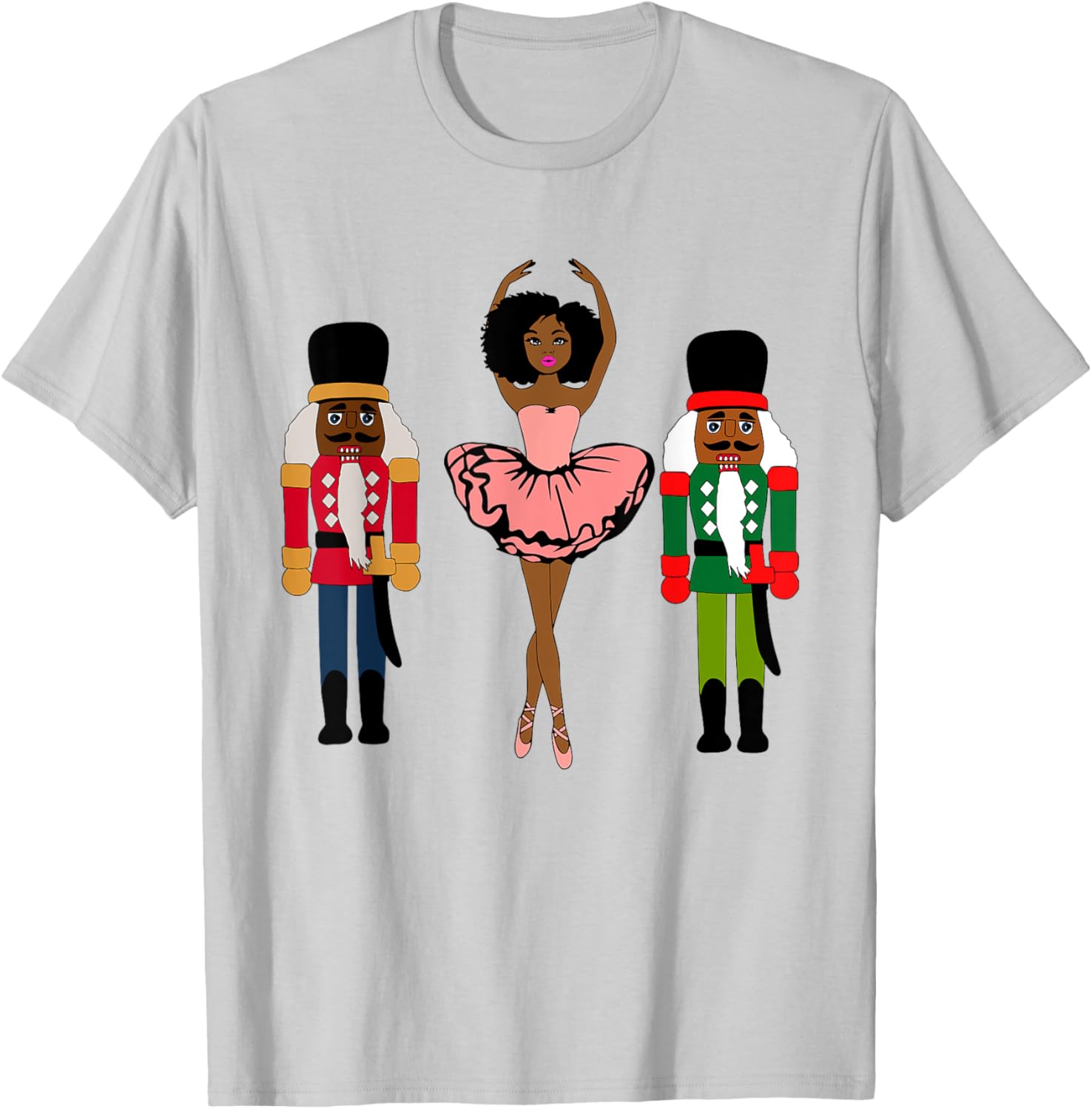 Black Ballerina Christmas Black Nutcracker Xmas African Xmas T-Shirt - T-Shirt | Ash