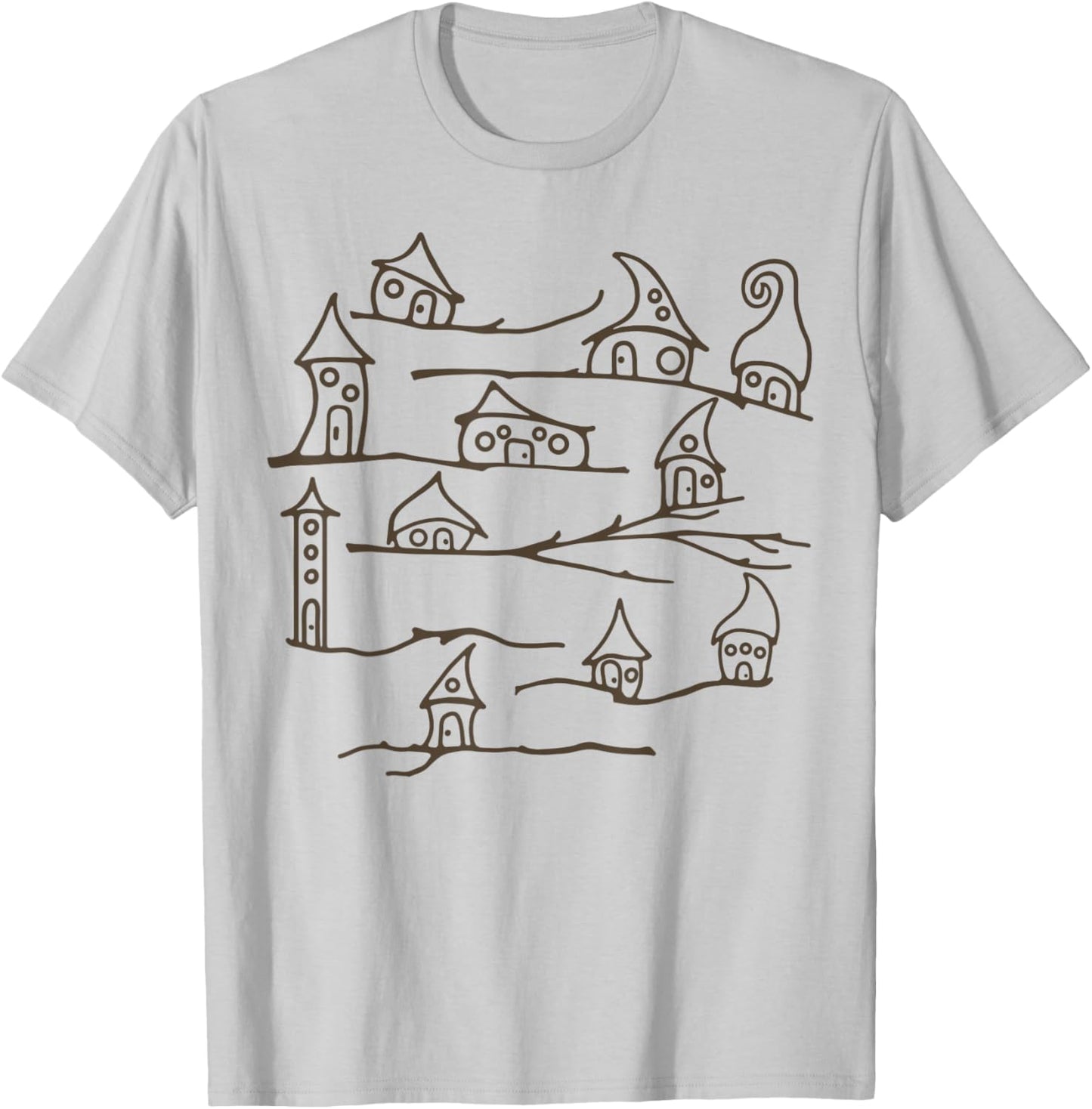 Boho Baby Woodland Fairy Houses T-Shirt - T-Shirt | Ash