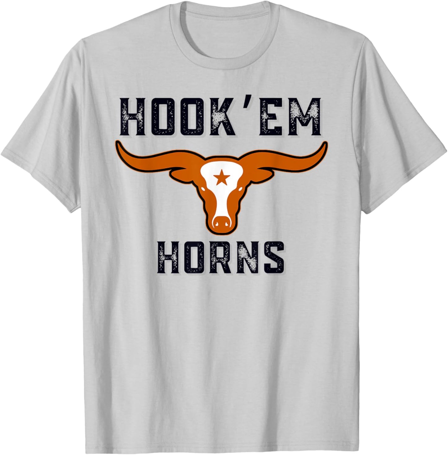 Hook'em Horns Bull from Tex and Burnt orange T-Shirt - T-Shirt | Ash