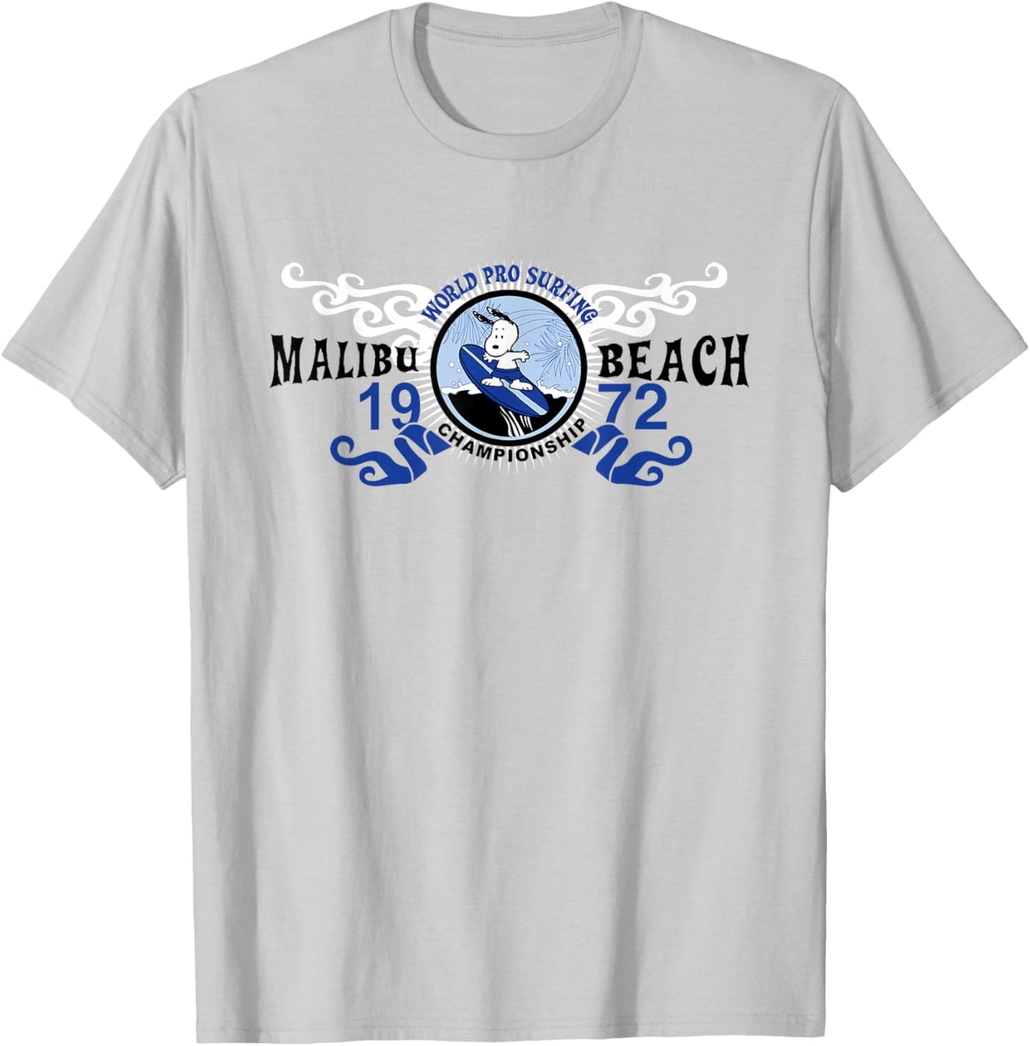 Peanuts Snoopy World Pro Surfing 1972 T-Shirt - T-Shirt | Ash