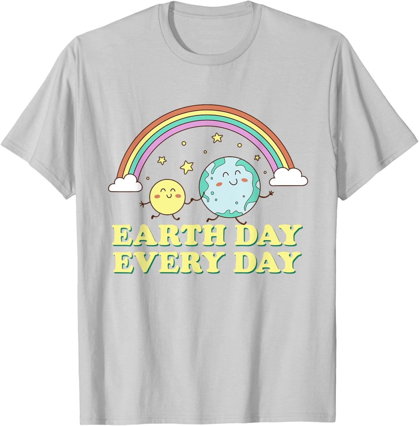 Earth Day Every Day Rainbow Globe Save the Planet T-Shirt - T-Shirt | Ash