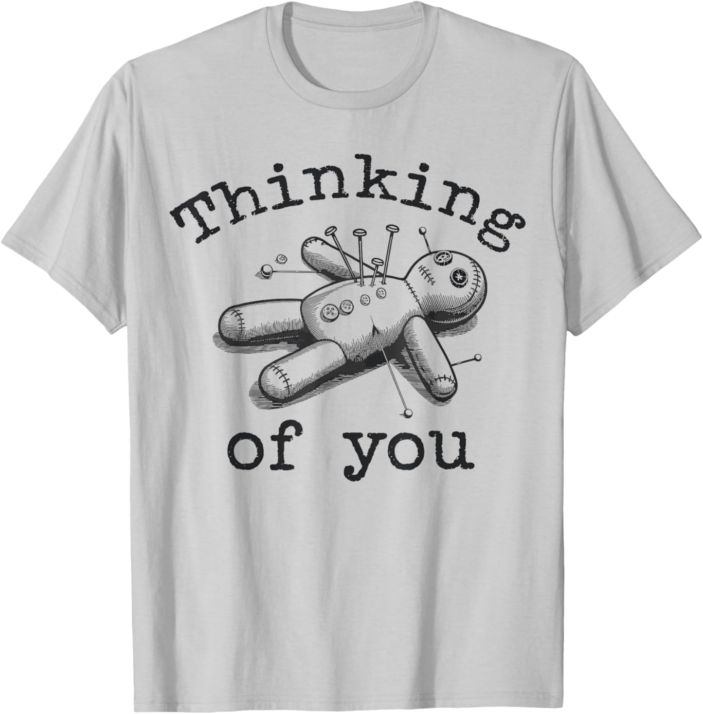 Thinking Of You Vintage Voodoo Doll T-Shirt - T-Shirt | Ash