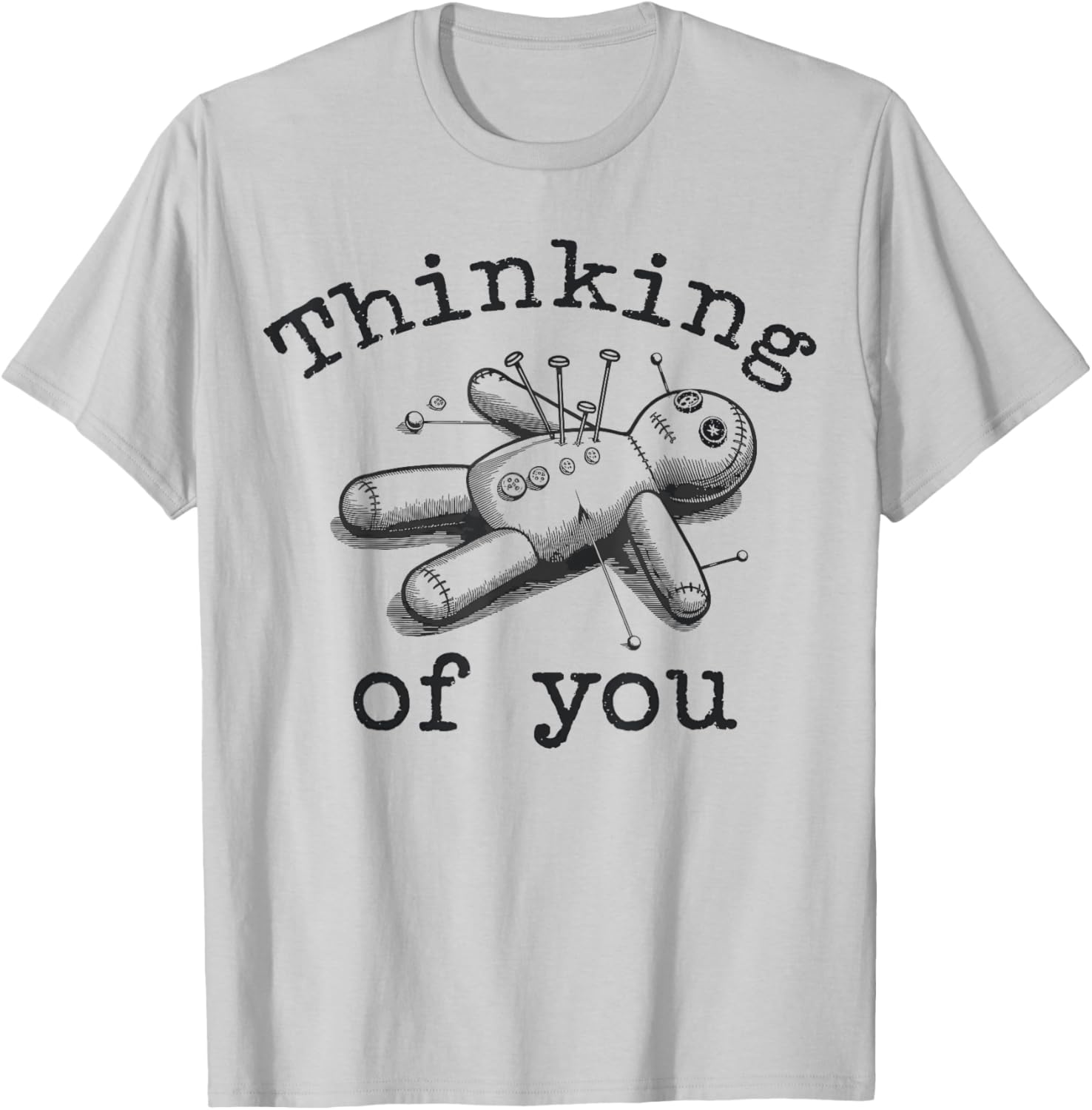 Thinking Of You Vintage Voodoo Doll T-Shirt - T-Shirt | Ash