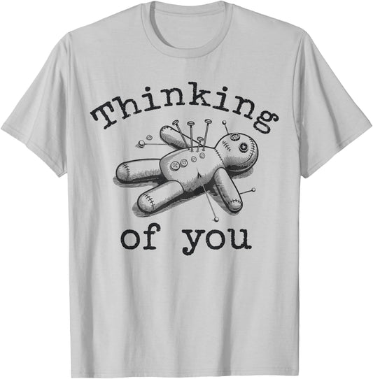 Thinking Of You Vintage Voodoo Doll T-Shirt - T-Shirt | Ash