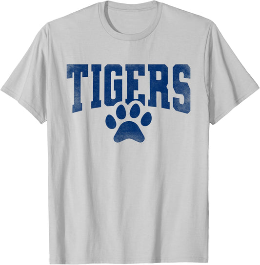 Vintage Tigers School Sports Name Spirit Girls Kid T-Shirt - T-Shirt | Ash