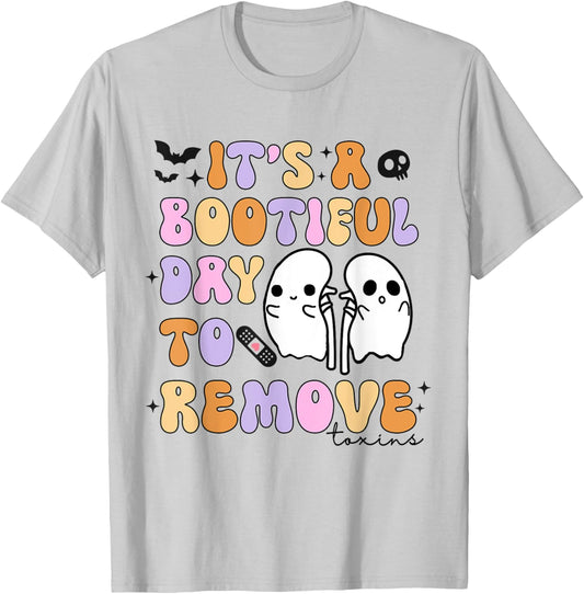 Its A Boo-tiful Day To Remove Toxins Dialysis Tech Halloween T-Shirt - T-Shirt | Ash