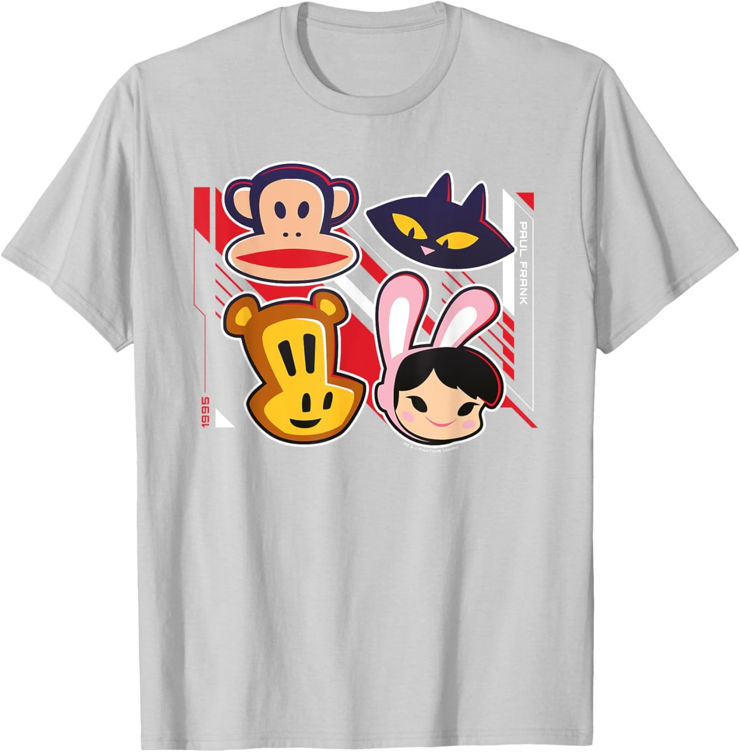 Paul Frank Retro 1995 Julius The Monkey & Co Heads T-Shirt - T-Shirt | Ash