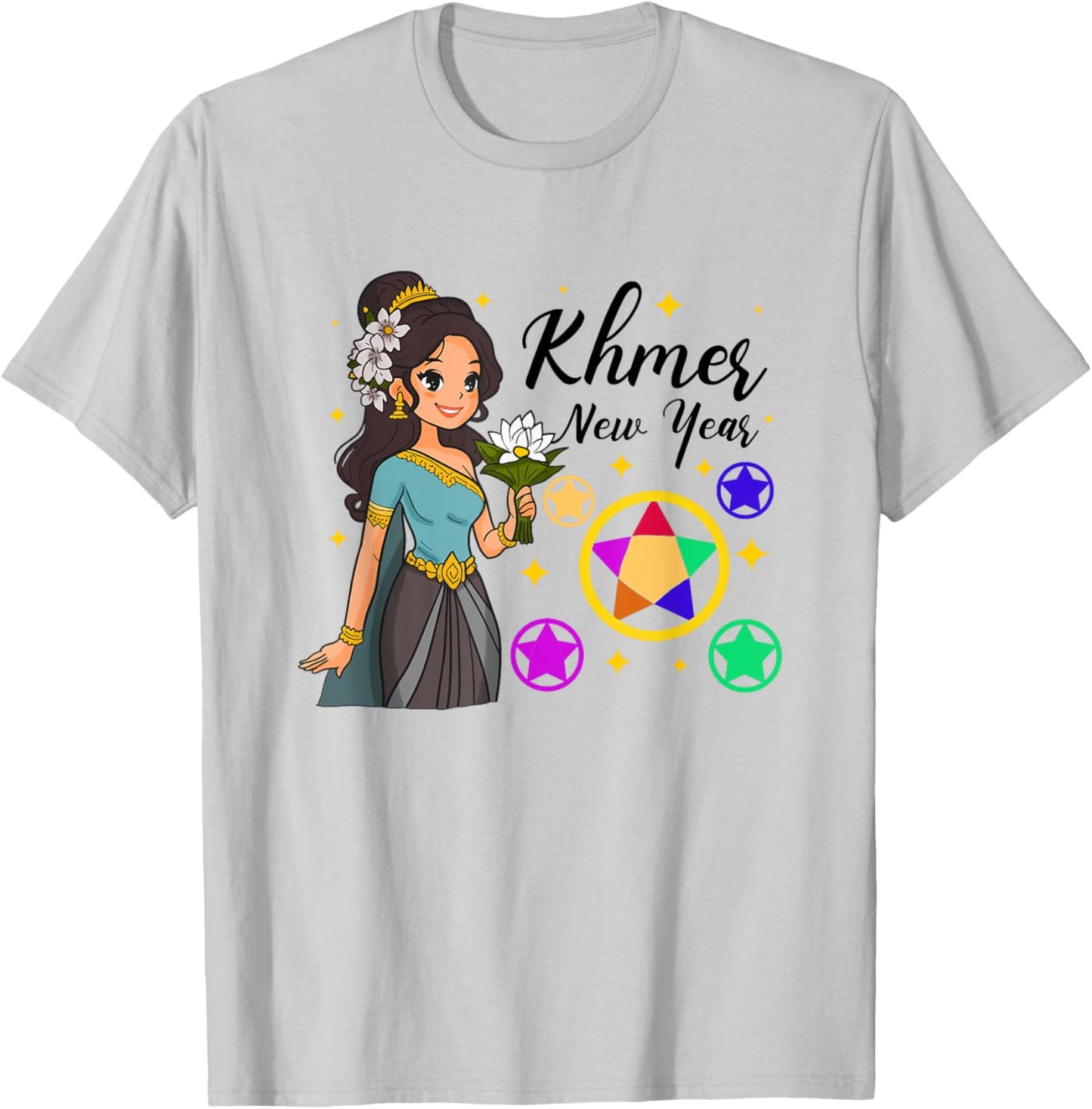 Cambodia Cambodian Boy Happy Khmer New Year Khmer Girl T-Shirt - T-Shirt | Ash