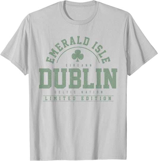 Dublin Ireland Shamrock Irish St. Patricks Day Dark Green T-Shirt - T-Shirt | Ash